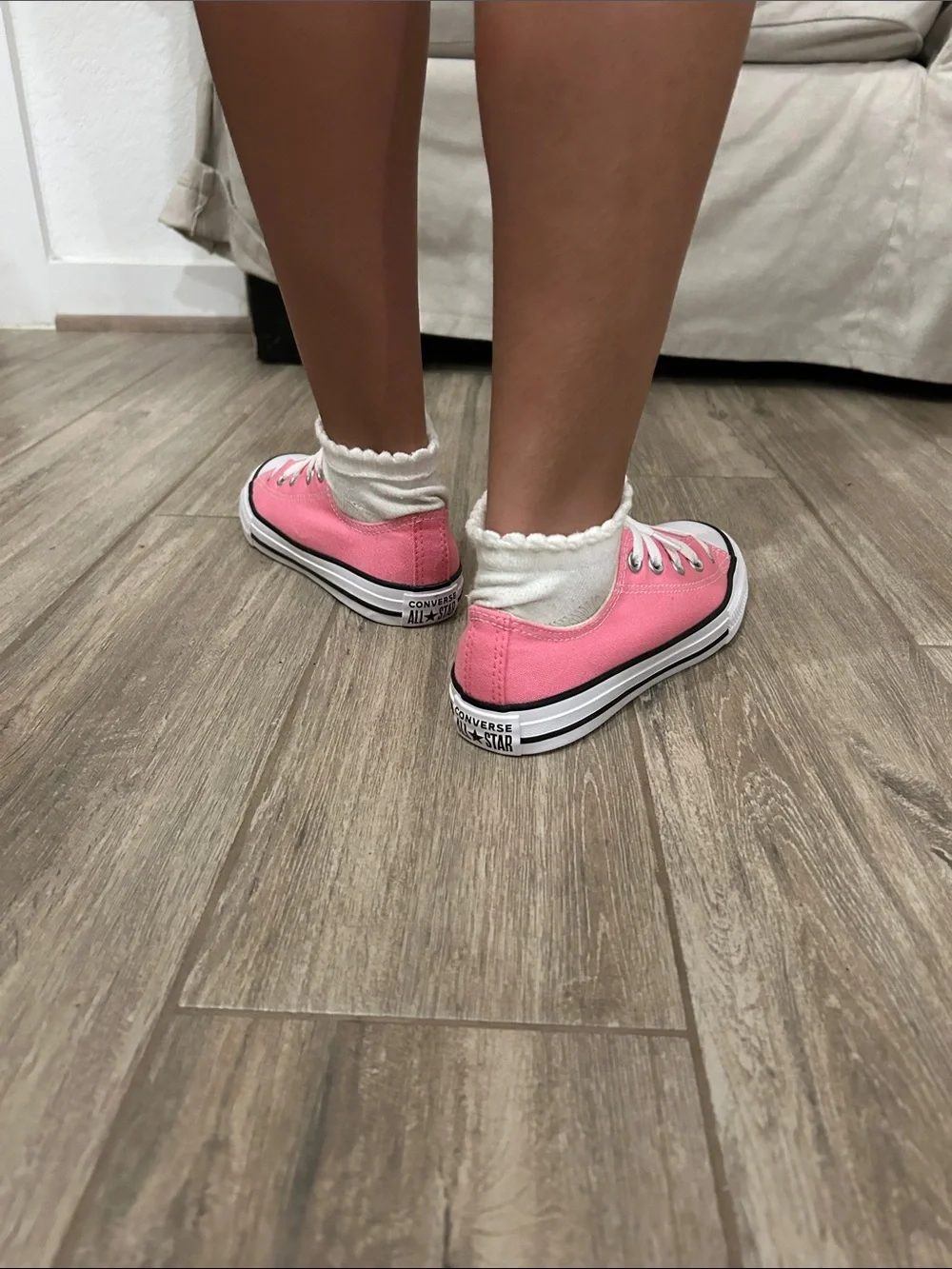 Converse Pink Low-Top Canvas Sneakers with White Trim